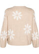 Strikket bluse med blomster, Simply Taupe Comb, Packshot image number 1