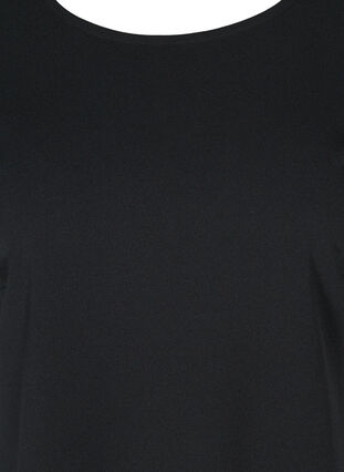 Kortermet kjole med rund hals, Black, Packshot image number 2