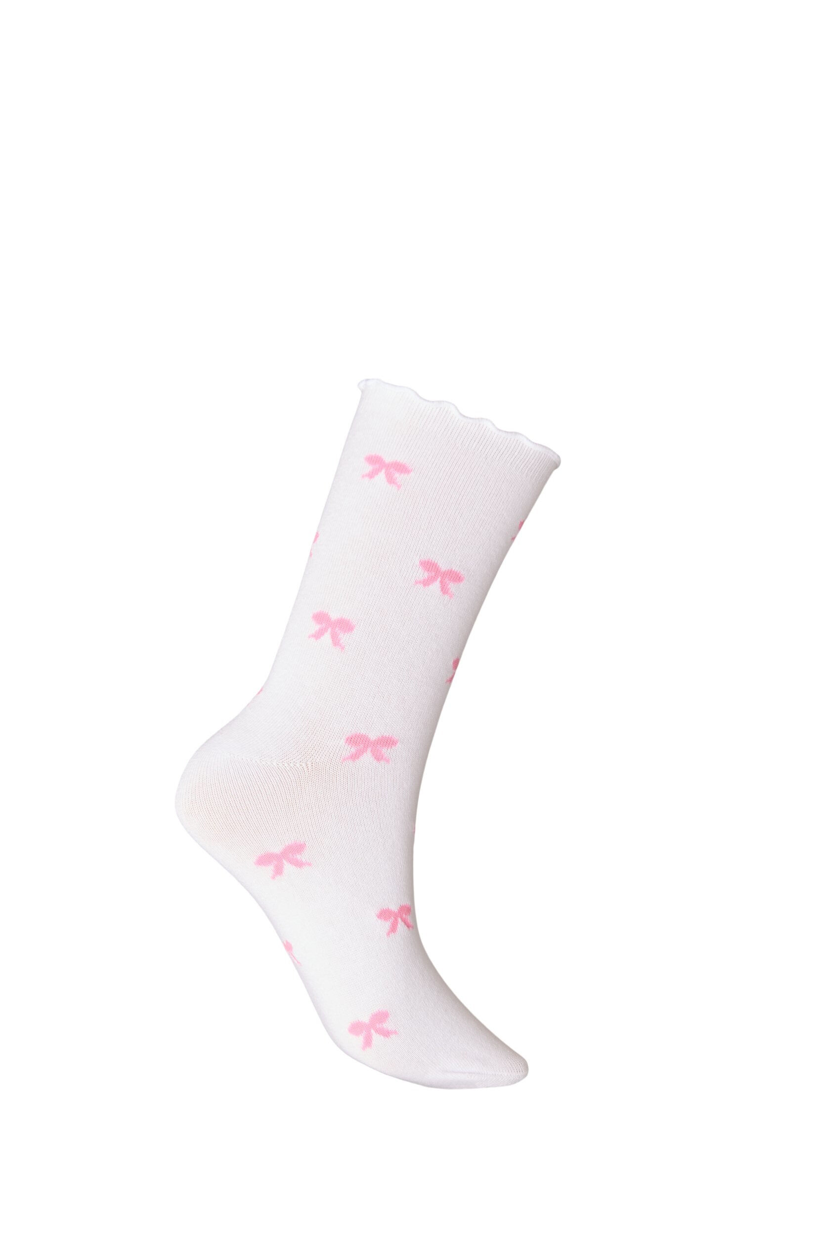 ZizziBomullssokker med m&oslash;nstre, Hvit, Packshot image number 1