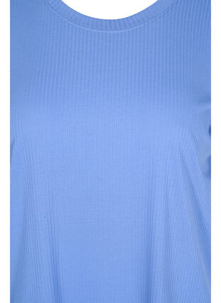 Kortermet T-skjorte i et ribbet materiale, Wedgewood, Packshot image number 2