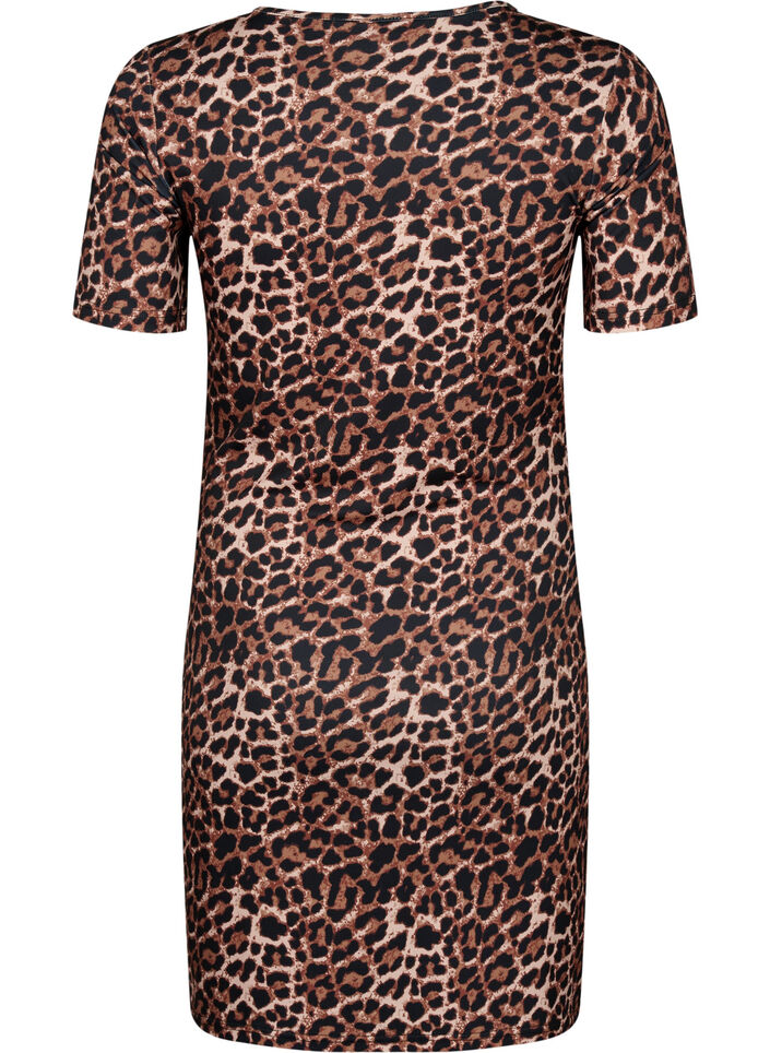 Tettsittende kjole med leopardmønster og utskjæring, Leopard AOP, Packshot