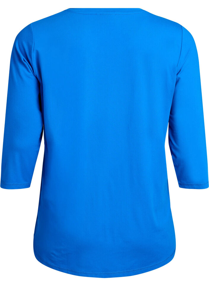 Treningsbluse med 3/4-ermer, Bl&aring;, Packshot image number 1