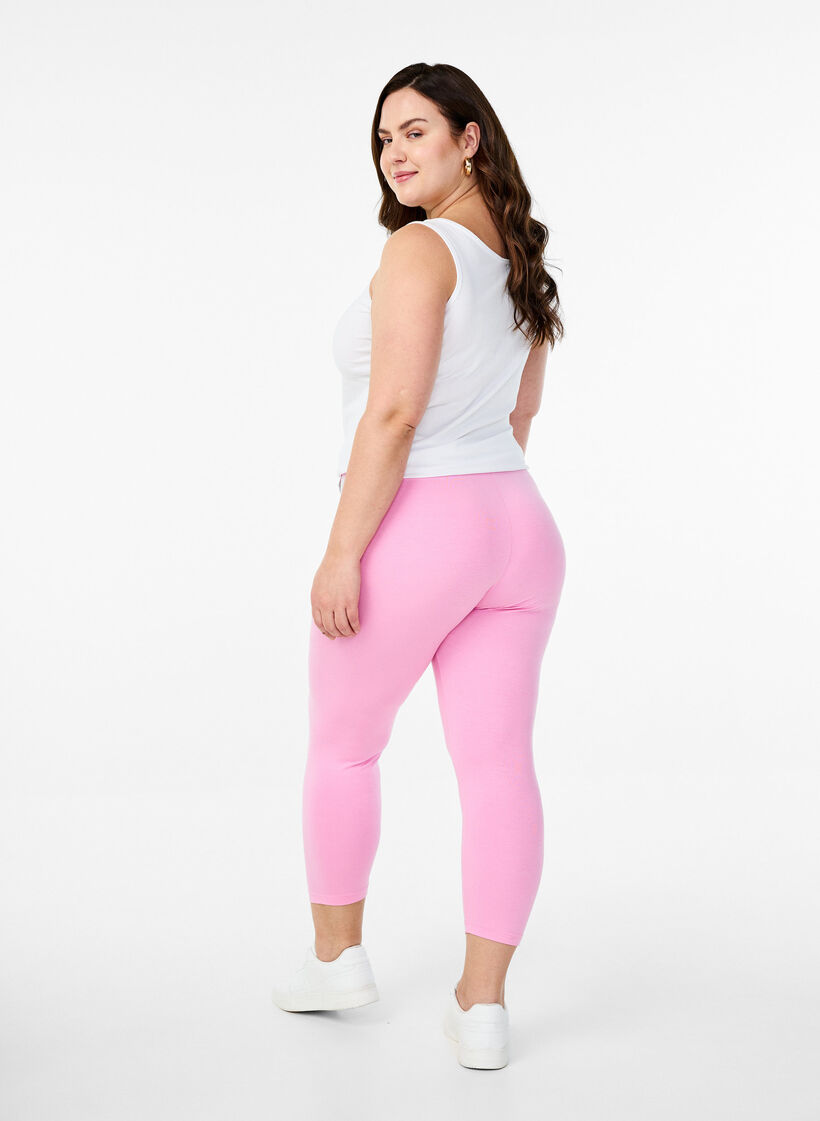 Basis 3/4 leggings i viskose, Rosa, Model image number 2