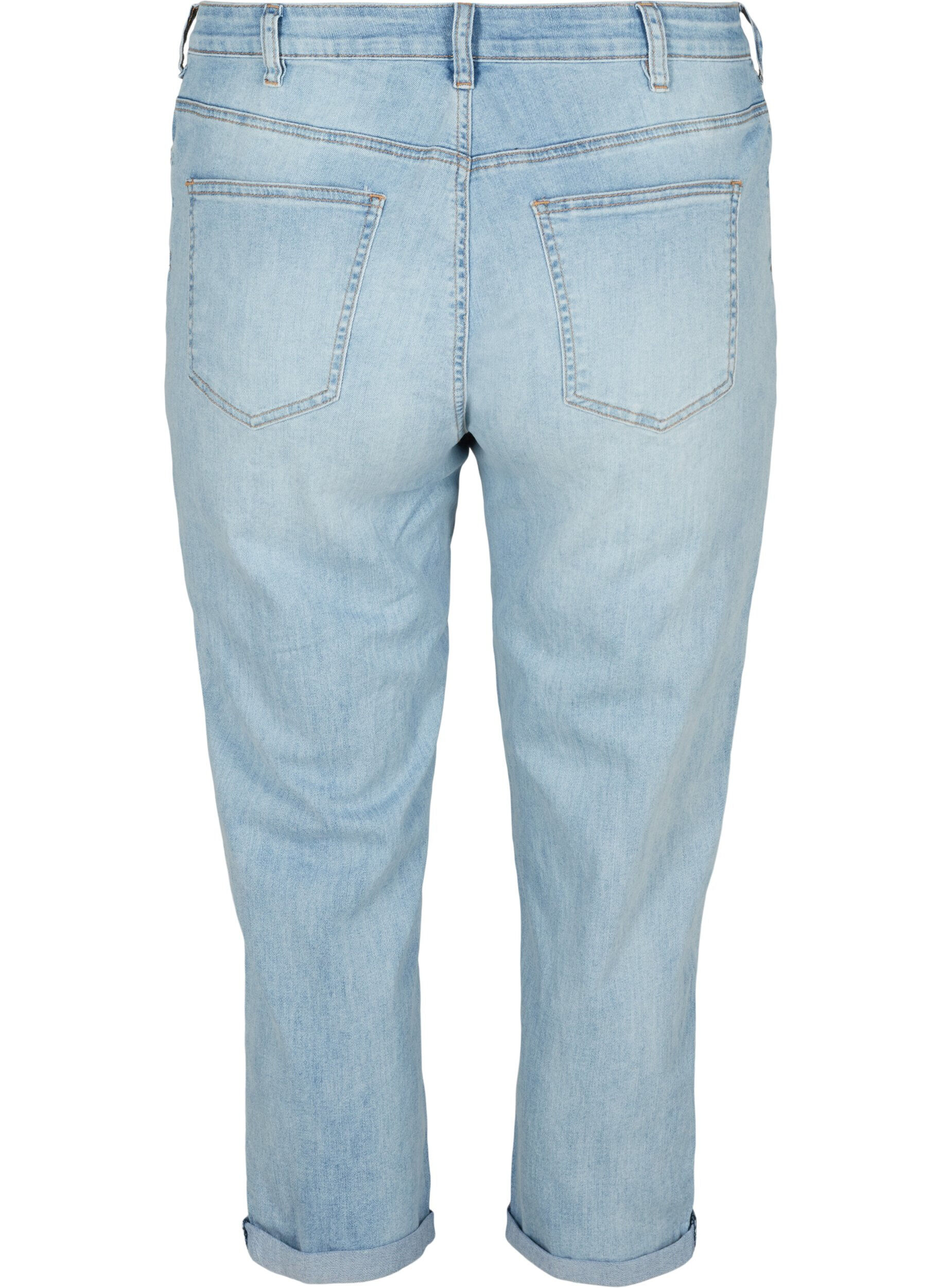 Zizzi 7/8-jeans med en liten brett og h&oslash;yt liv, Bl&aring;, Packshot image number 1