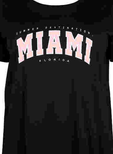 T-skjorte i bomull med mønsterdetalj, Black MIAMI, Packshot image number 2