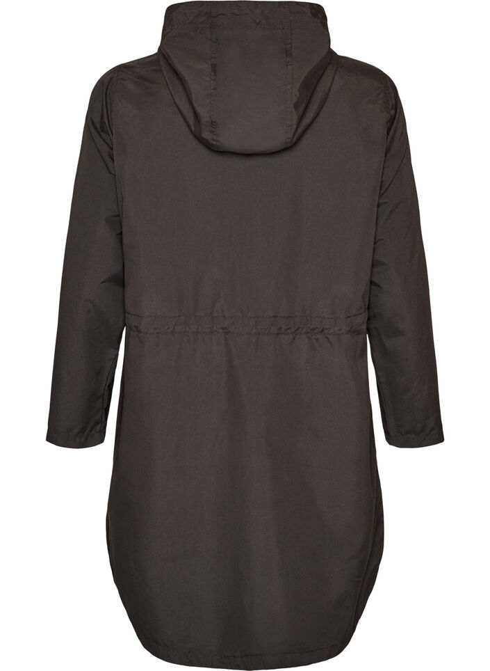 Lett parkas med hette, Svart, Packshot image number 1