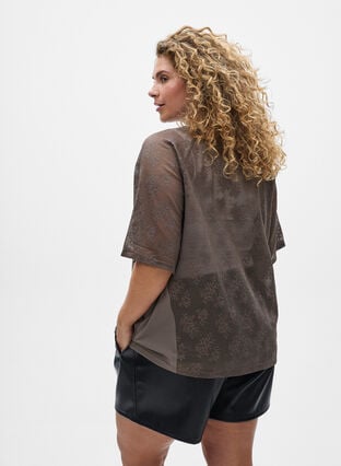 Zizzi Loose fit imitert skinnshorts med elastisk linning, Black, Model image number 1
