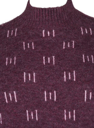 Zizzi Strikket bluse med mønster og høy hals, Potent P. Mel. Comb, Packshot image number 2