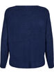Strikket bluse med v-hals og lange ermer, Naval A. Black Mel., Packshot image number 1