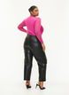 Imitert skinnbukse med brede ben, Black, Model image number 1