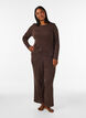 Pyjamasbukse i &oslash;kologisk bomull med hullbroderi, Brun, Model image number 1