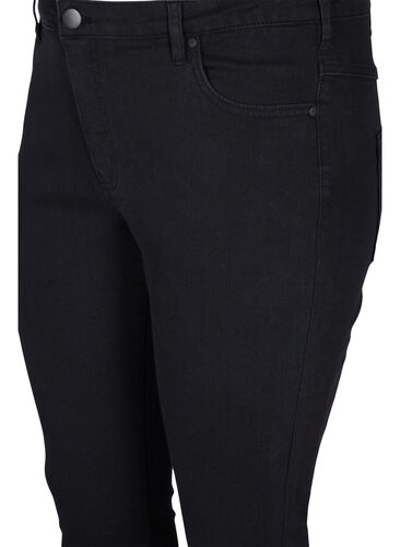 Ekstra slim Sanna jeans med normal høyde på livet, Black, Packshot image number 2