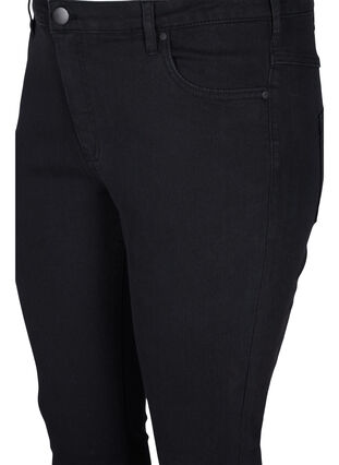 Ekstra slim Sanna jeans med normal høyde på livet, Black, Packshot image number 2