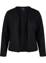 Ensfarget kort åpen blazer, Black