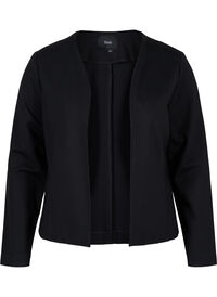 Ensfarget kort åpen blazer, Black Ensfarget kort åpen blazer