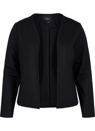 Zizzi Kort blazer uten lukking, Black, Packshot image number 0