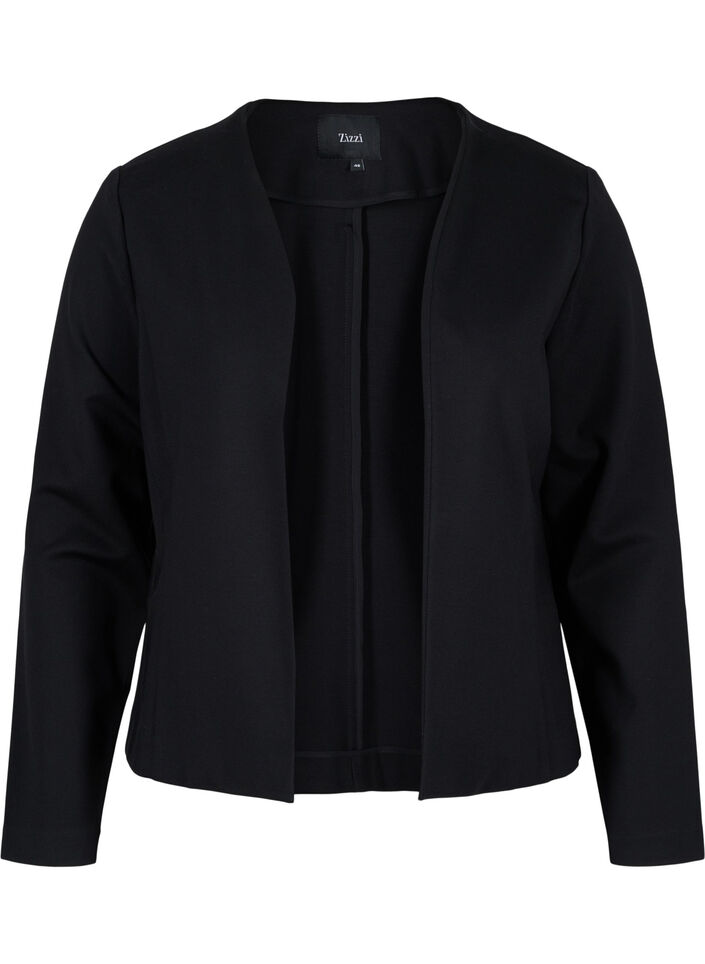 Kort blazer uten lukking, Black, Packshot image number 0