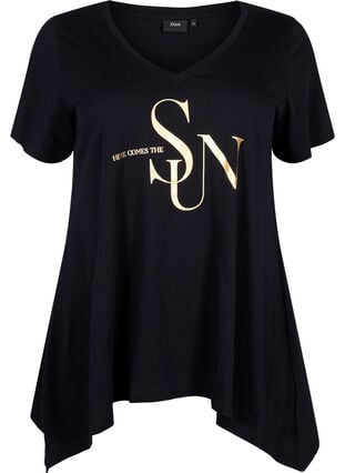 T-skjorte i bomull med korte ermer, Black W. Sun, Packshot image number 0