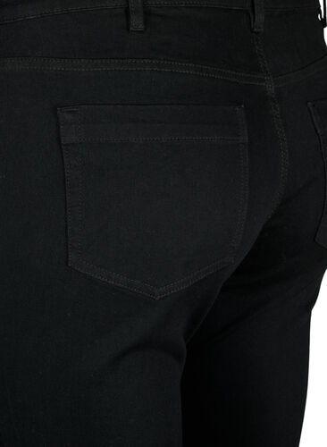 Emily jeans i smal passform og normalt høy midje, Black, Packshot image number 3