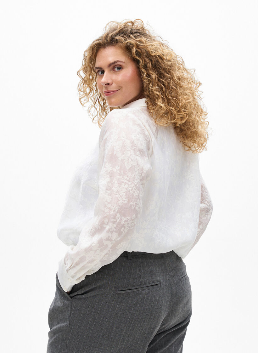 Skjorte med tone-i-tone-mønster, Off White, Model