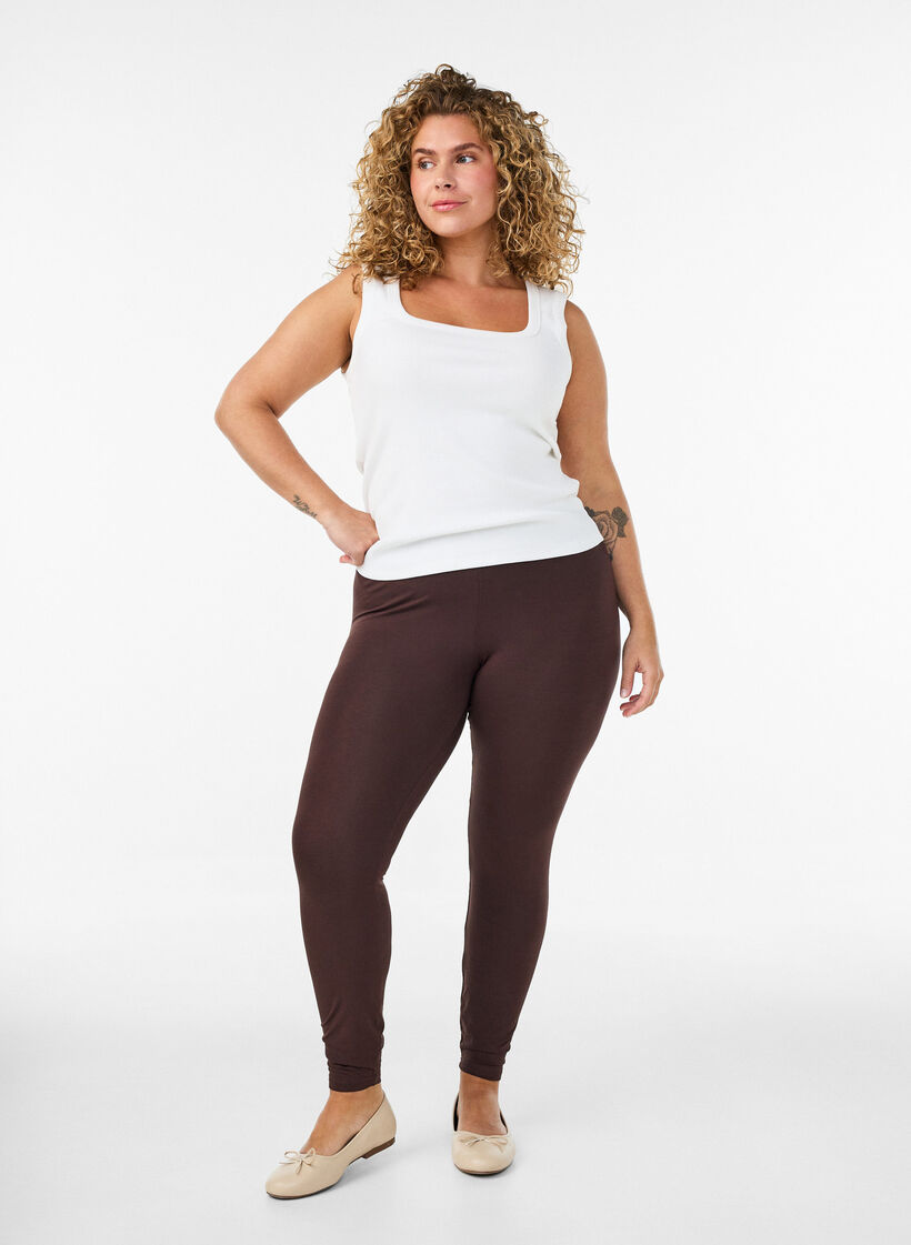 Basis leggings i viskose, Brun, Model image number 1