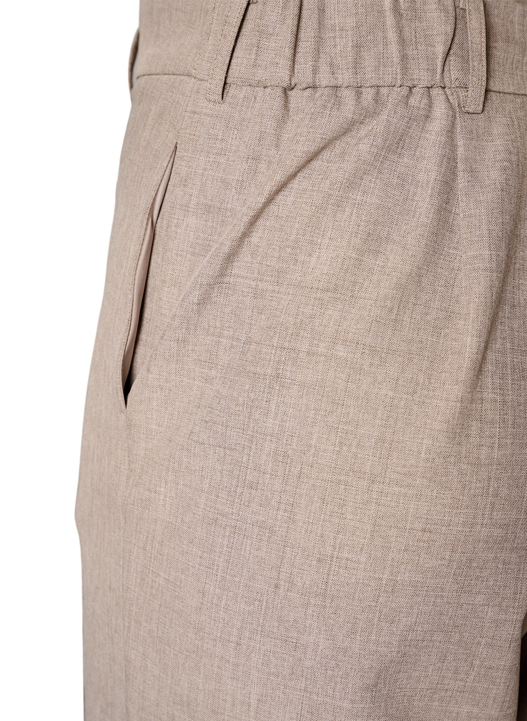 ZizziLoose fit Bermuda shorts med h&oslash;y midje, Brun, Packshot image number 3
