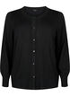Strikkecardigan med rund hals og knapper, Svart, Packshot image number 0