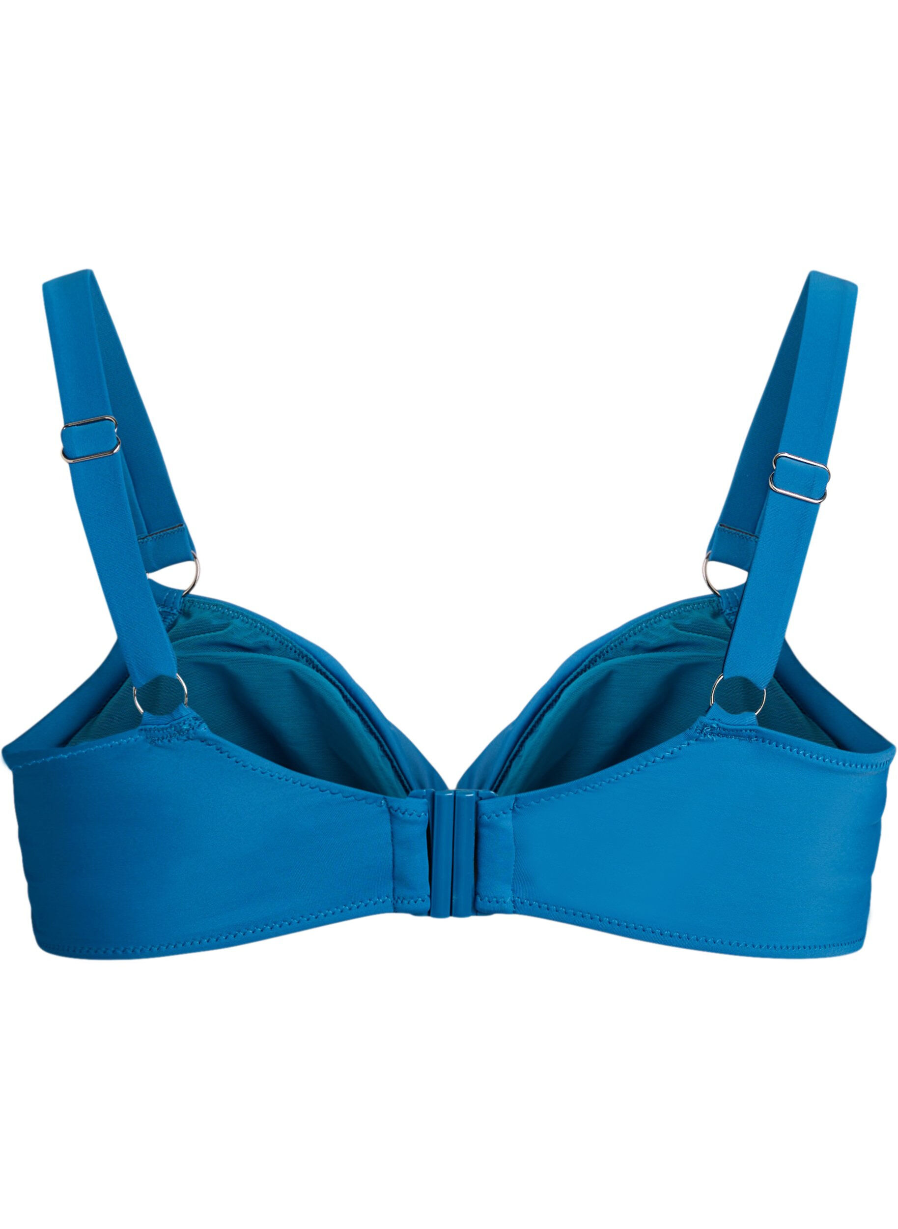 ZizziBikinitopp med b&oslash;yle og drapering, Bl&aring;, Packshot image number 1
