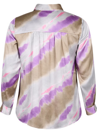 Fargerik skjorte i satinlook, Watercolor, Packshot image number 1