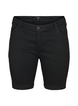 Zizzi Slim fit Emily shorts med normal midje, Svart, Packshot image number 0
