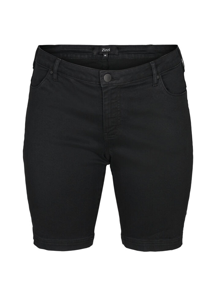 Slim fit Emily shorts med normal midje, Svart, Packshot image number 0
