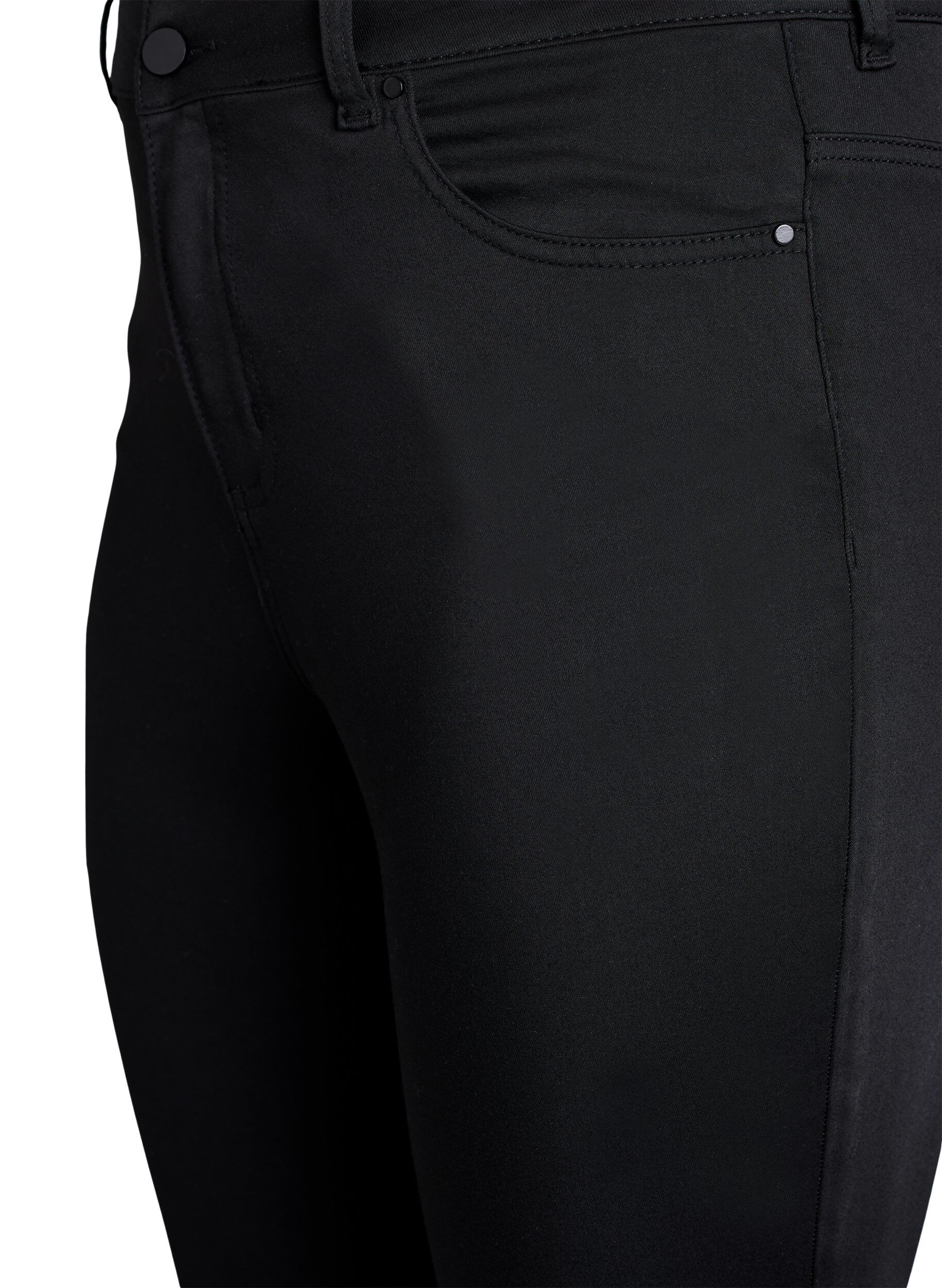 Zizzi Stay Black Amy jeans med h&oslash;y midje, Svart, Packshot image number 2