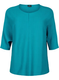 Strikket bluse med 3/4-ermer
