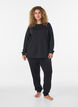 Langermet jersebluse med rund hals, Svart, Model image number 1