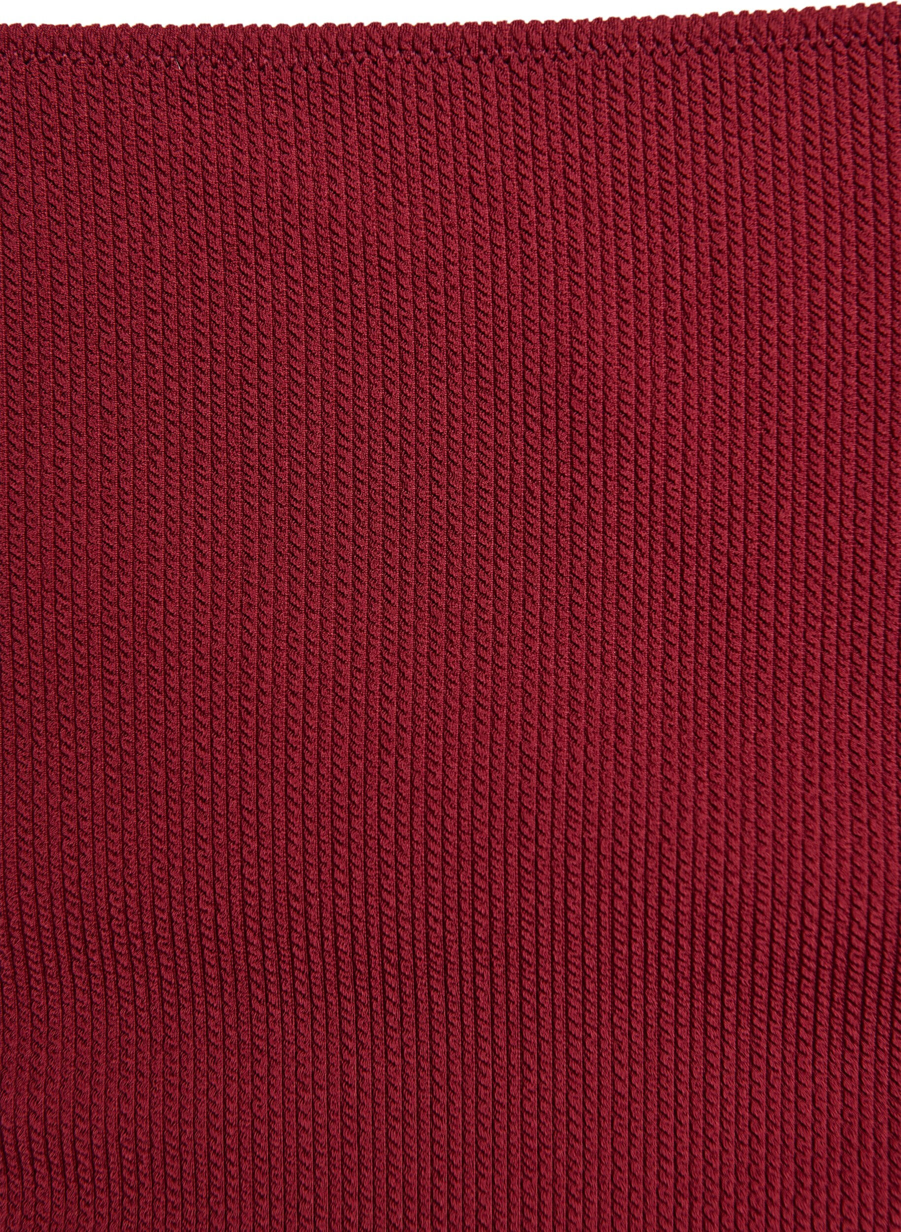 ZizziBikinitruser med h&oslash;y midje og tekstur, R&oslash;d, Packshot image number 2