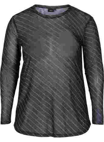 Mønstrete mesh bluse