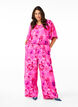 Blomstret jumpsuit med flaggermusermer, Pink Rose AOP, Model image number 0