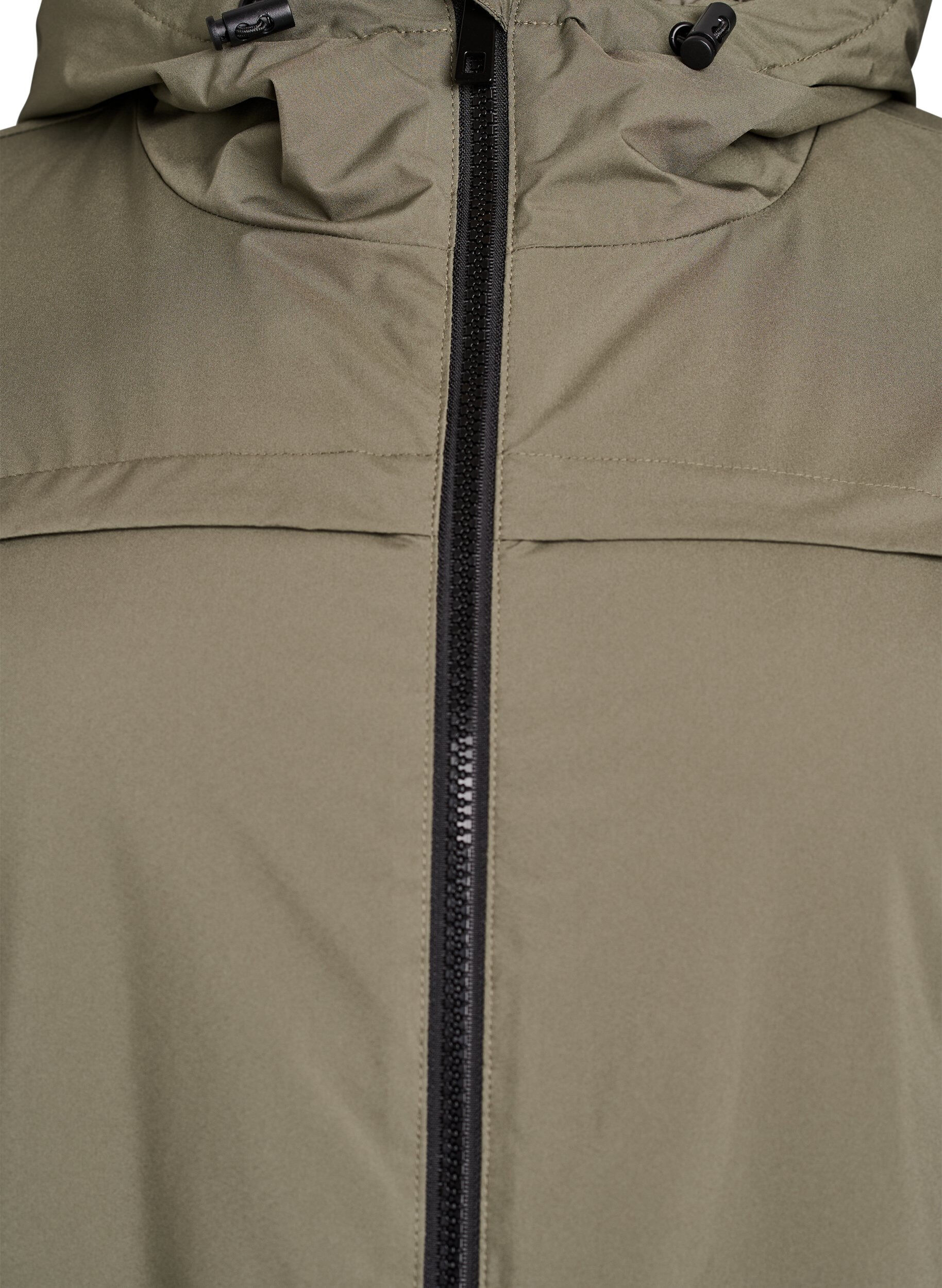 Zizzi Lett polstret parka med hette, Gr&oslash;nn, Packshot image number 2