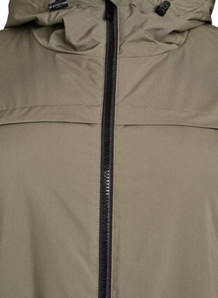 Zizzi Lett polstret parka med hette, Grønn, Packshot image number 2