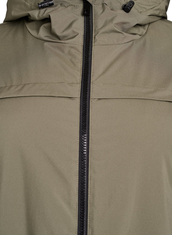 Lett polstret parka med hette, Grønn, Packshot image number 2