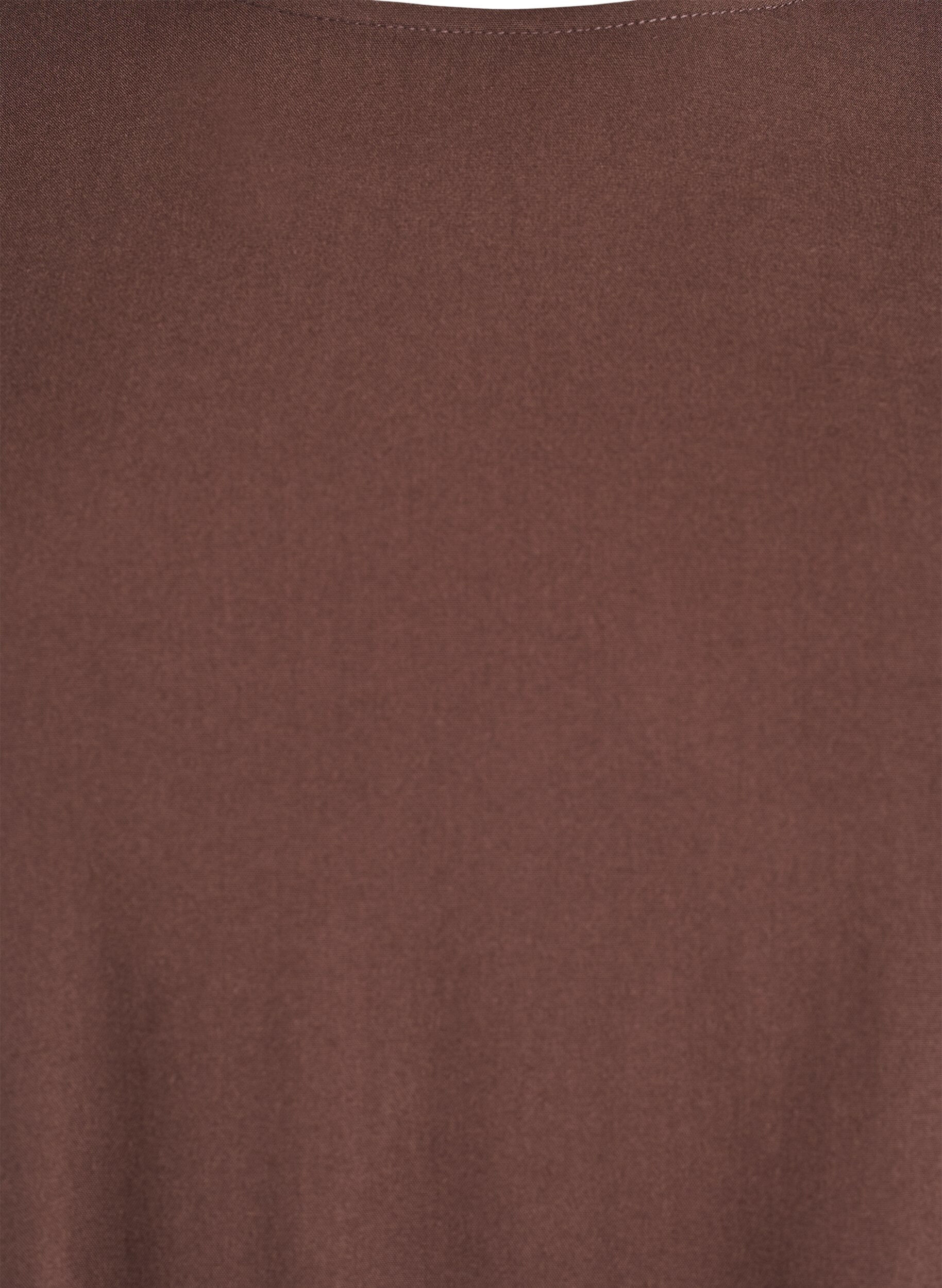 ZizziVevet bluse med korte ermer og rund hals, Brun, Packshot image number 2