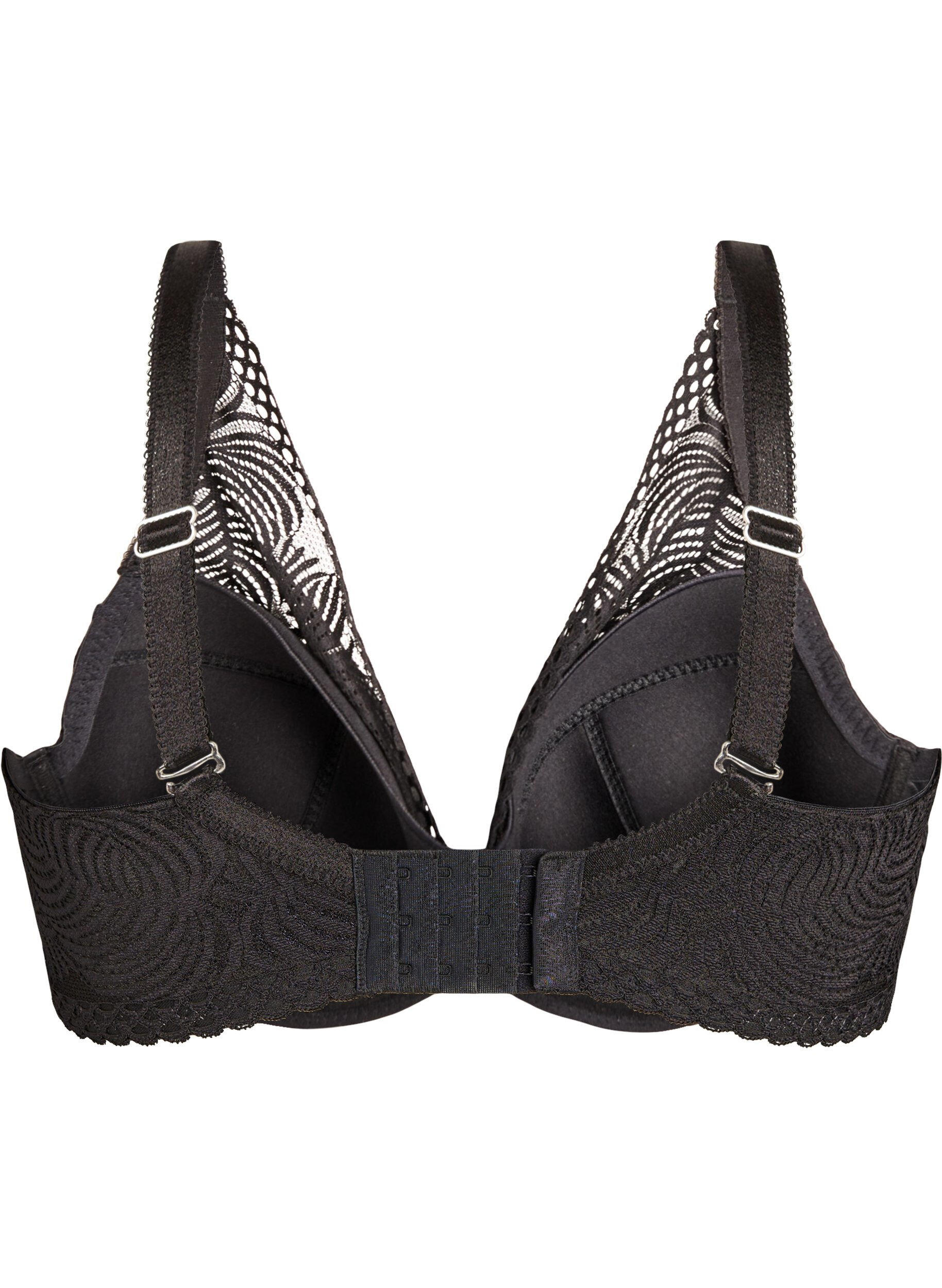 ZizziBlonde-BH med polstrede sk&aring;ler, Svart, Packshot image number 1