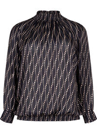 Mønstrete bluse med smock