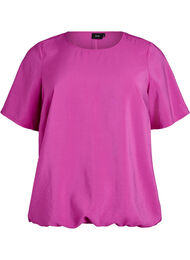 Kortermet bluse med elastisk fold, Vivid Viola