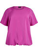 Kortermet bluse med elastisk fold, Rosa, Packshot image number 0