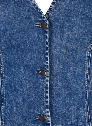Denimvest med smal passform, med knapper, Blue Denim, Packshot image number 2