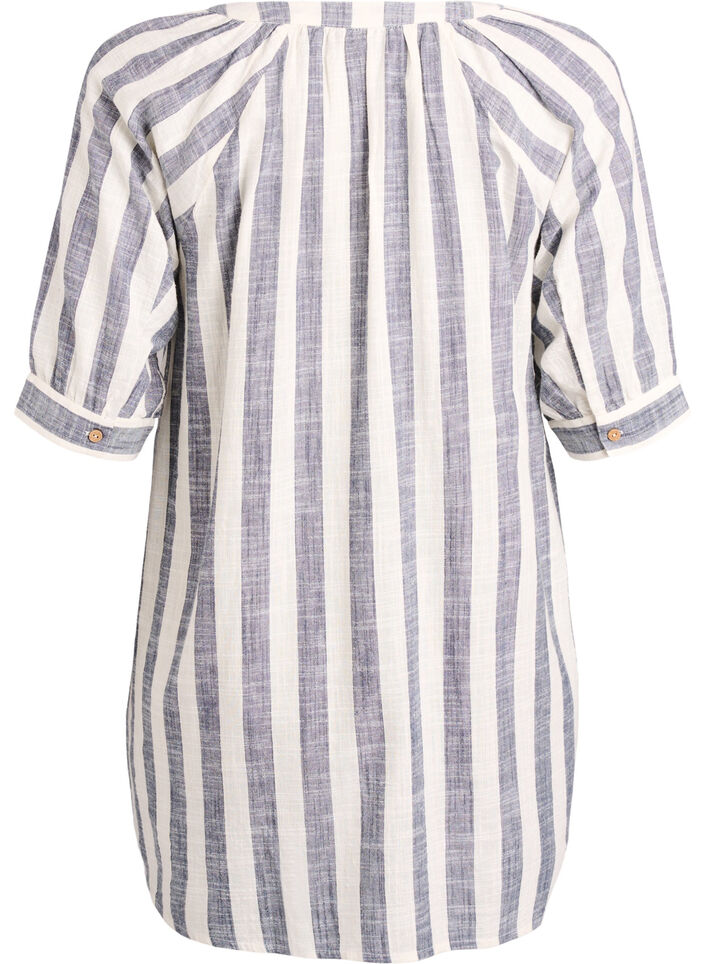 Bomullstunika med V-hals, Beige, Packshot image number 1