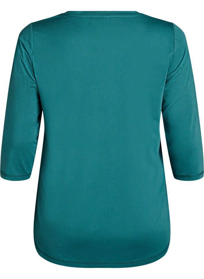 Treningsbluse med 3/4-ermer, Grønn, Packshot image number 1