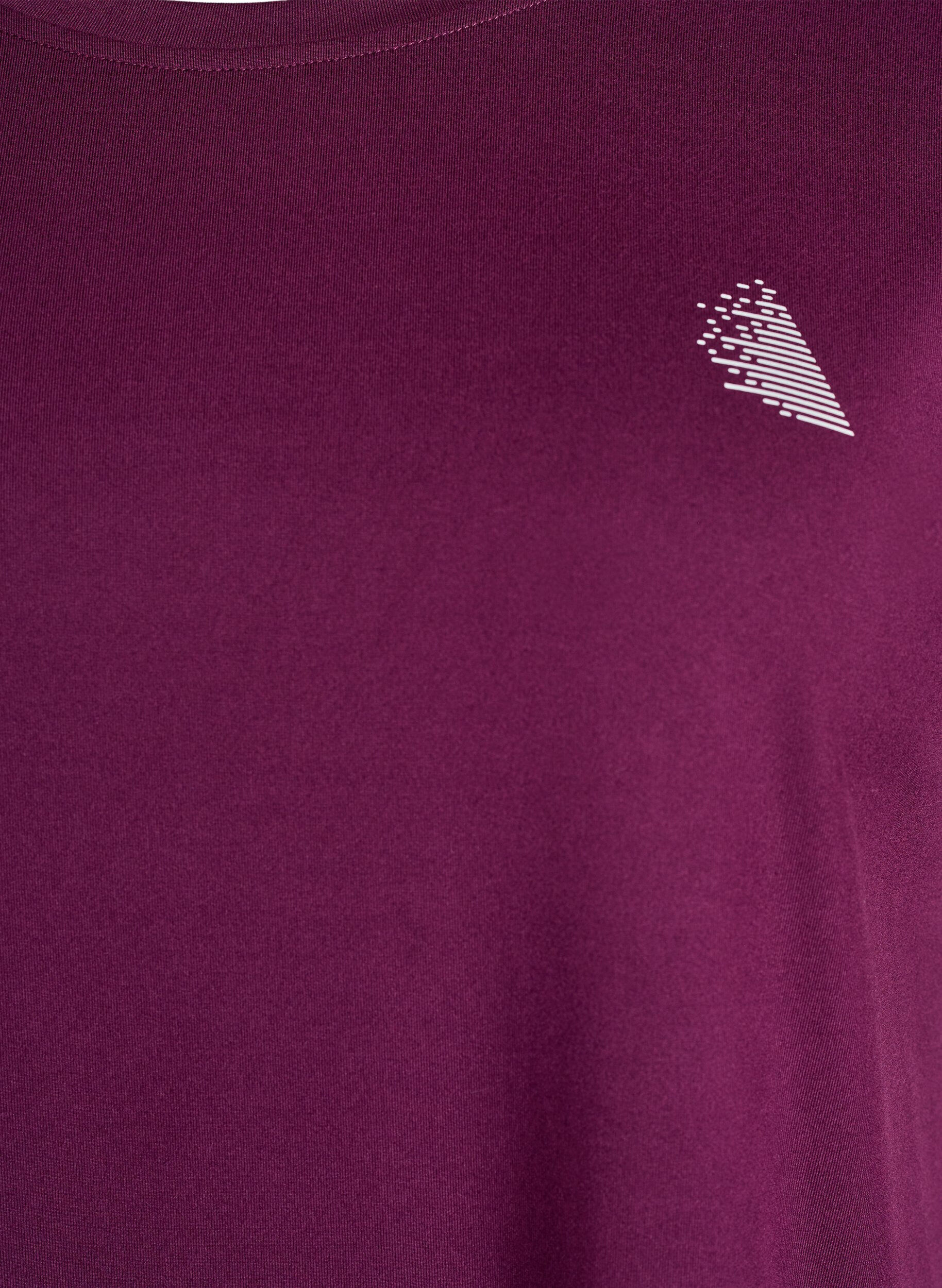 ZizziEnsfarget trenings-T-skjorte, Lilla, Packshot image number 2