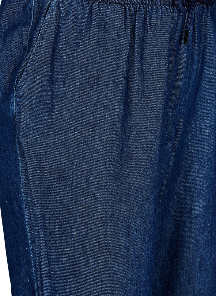 Jeans med rett passform og elastisk linning, Bl&aring;, Packshot image number 2